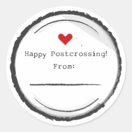 Adesivo Redondo Happy Postcrossing postcard stickers