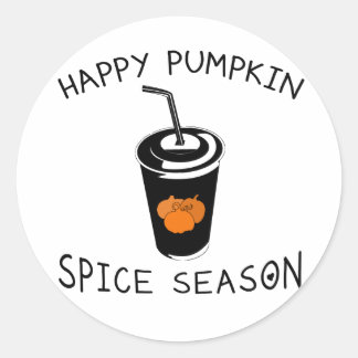 Adesivo Redondo Happy pumpkin spice season