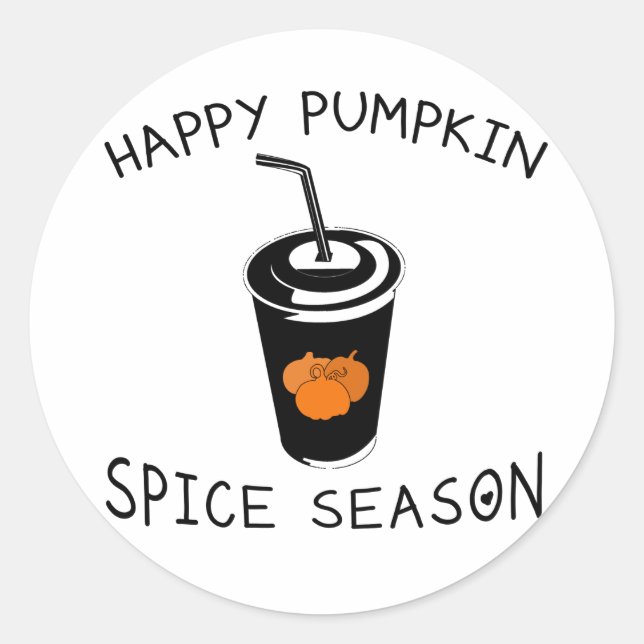 Adesivo Redondo Happy pumpkin spice season (Frente)