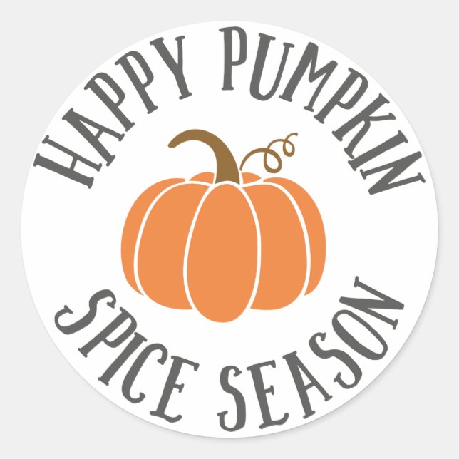 Adesivo Redondo Happy Pumpkin Spice Season (Frente)
