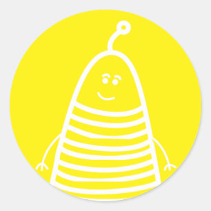Adesivo Redondo Happy Robot emocionante!