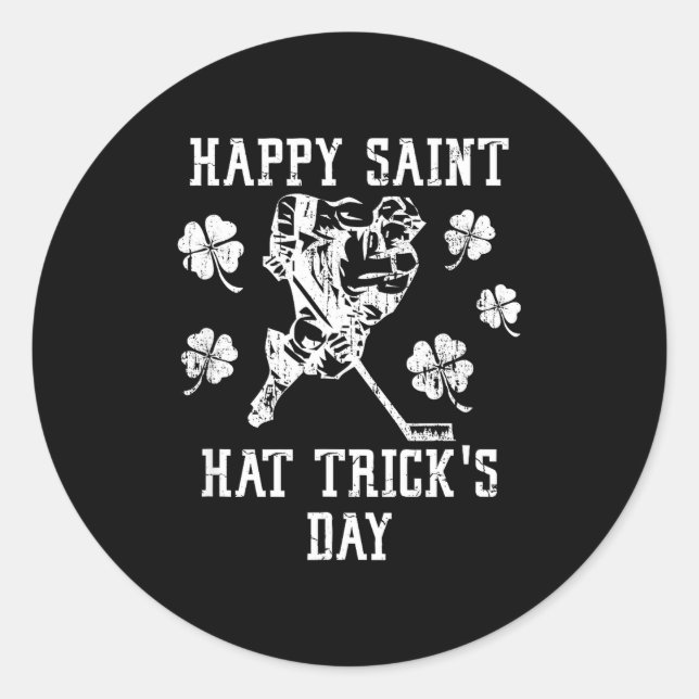 Adesivo Redondo Happy Saint Hat Trick's Day St Patricks Day Funny  (Frente)