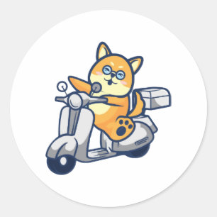 Adesivo Redondo Happy Shiba Inu