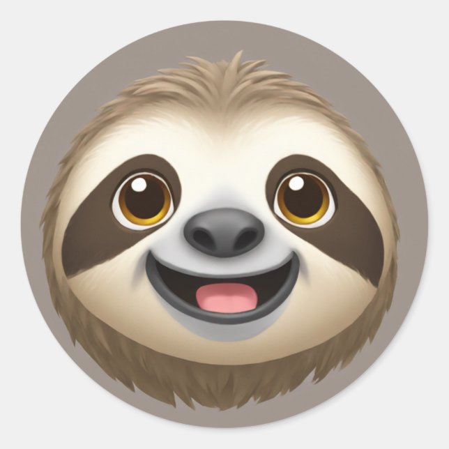 Adesivo Redondo Happy Sloth Vibes (Frente)