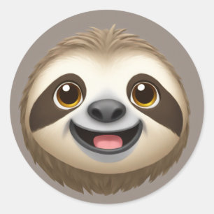 Adesivo Redondo Happy Sloth Vibes