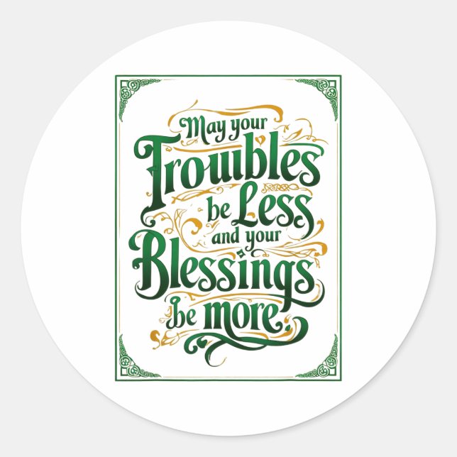 Adesivo Redondo Happy St. Patrick's Day Motivational Quote Apparel (Frente)