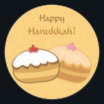 Adesivo Redondo Happy Sweet Hanukkah<br><div class="desc">Hanukkah - Feliz Hanukkah Original e Creative Custom Gift Design. Você pode adicionar ou excluir texto,  alterar fonte de texto,  tamanho,  alinhar e cores.</div>