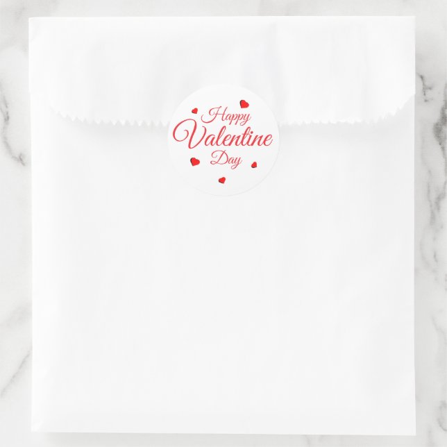 Adesivo Redondo Happy Valentine Day (Bolsa)