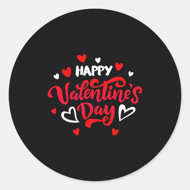 Adesivo Redondo Happy Valentine's Day Couples Date Valentine Love  (Frente)