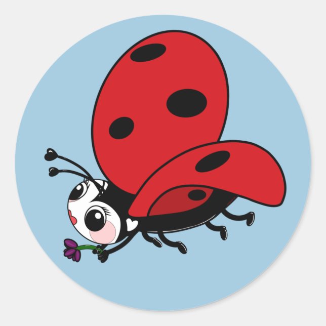 Adesivo Redondo Happy Wings Ladybug (Frente)