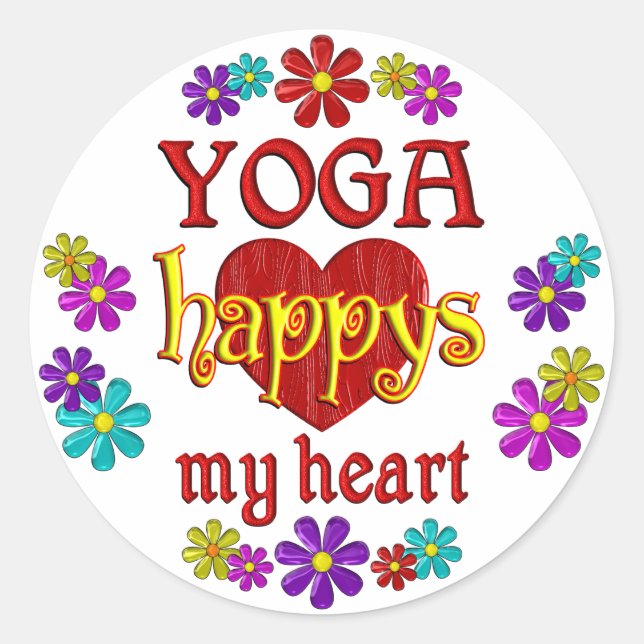 Adesivo Redondo Happy Yoga (Frente)