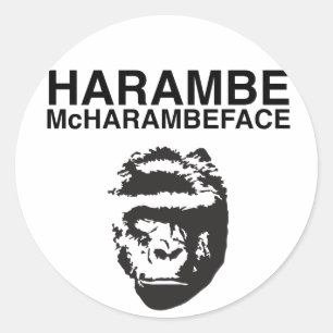 Adesivo Redondo Harambe McHarambeface