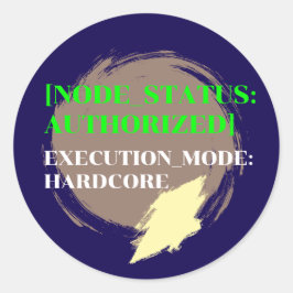 Adesivo Redondo Hardcore AI Agent Monospace Text 1