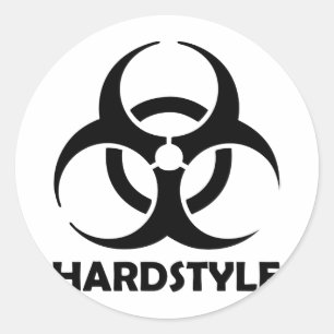 Adesivo Redondo hardstyle preto tribal