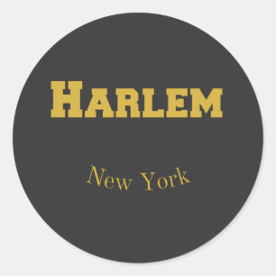 Adesivo Redondo Harlem New York Dourado