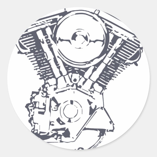 Adesivo Redondo Harley Evolution V-Twin (Frente)