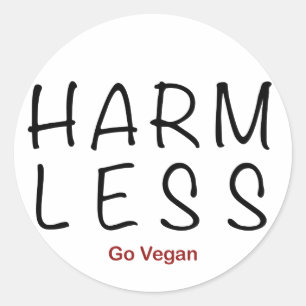 Adesivo Redondo Harm Menos - Go Vegan