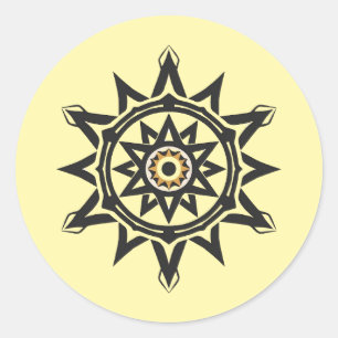 Adesivo Redondo Harmonia Eterna Mandala - Geometria divina em Dour