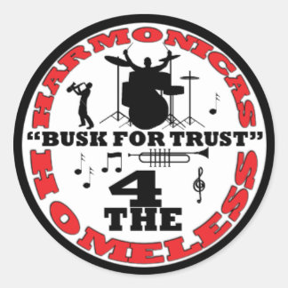 Adesivo Redondo Harmonicas para os Sem-Abrigo