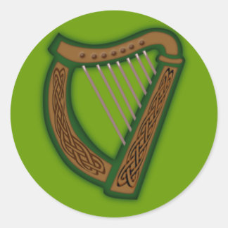 Adesivo Redondo Harpa celta celtic harp