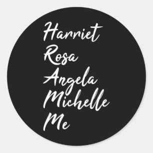 Adesivo Redondo Harriet Rosa Angela Michelle Me Black History Mont