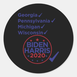 Adesivo Redondo Harris 2020 Joe Biden Kamala Harris Democrata Vict