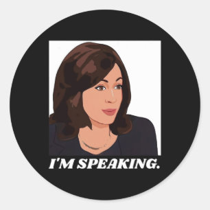 Adesivo Redondo Harris 2020 Kamala Harris Debate Vp Estou Falando