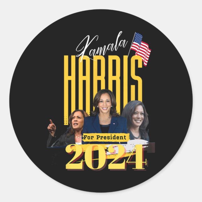 Adesivo Redondo Harris 2024 (Frente)