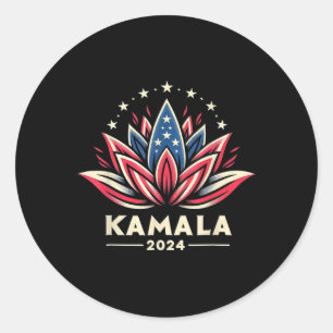 Adesivo Redondo Harris 2024 Campanha Presidencial American Lotus 1