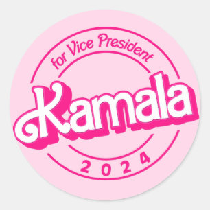 Adesivo Redondo Harris 2024 Colorido Rosa
