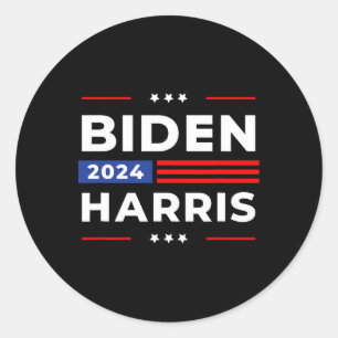 Adesivo Redondo Harris 2024 Presidente Americano Flag Joe Biden Ka