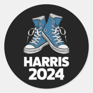 Adesivo Redondo HARRIS 2024 Vote Presidente Kamala Eleição Tênis