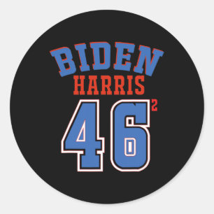 Adesivo Redondo Harris 46 ao quadrado Joe Biden 46º Presidente dos