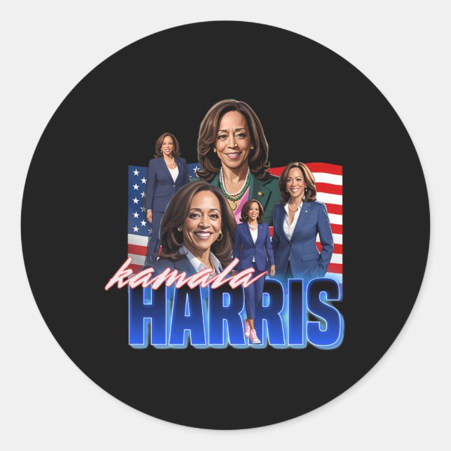 Adesivo Redondo Harris American Flag Bootleg (Frente)