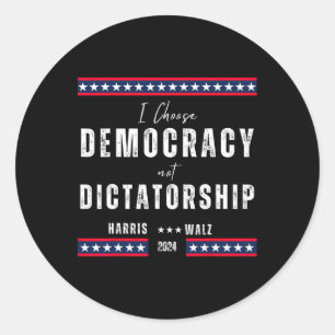 Adesivo Redondo Harris & Tim Wheimer 2024 - Democracia Sobre D