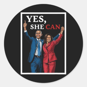 Adesivo Redondo Harris E Barack Obama Na Frente, Eleições 2024