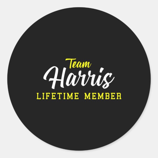 Adesivo Redondo Harris Life Member Surname Birthday Wedthday Na (Frente)