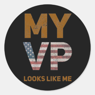 Adesivo Redondo Harris Meu Vp Parece Eu Melanin Hbcu