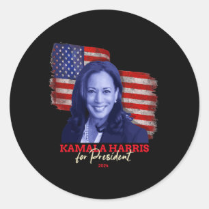 Adesivo Redondo Harris Para Presidente 2024 Senhora Vice-President