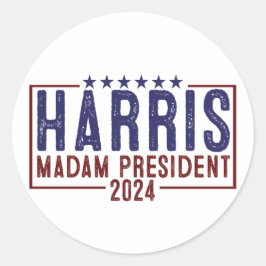Adesivo Redondo Harris Senhora Presidente 2024
