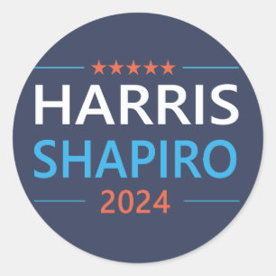 Adesivo Redondo Harris Shapiro 2024 Kamala Harris Democrata