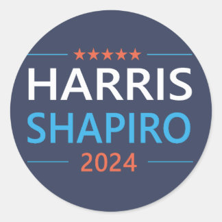 Adesivo Redondo Harris Shapiro 2024 Kamala Harris Democrata