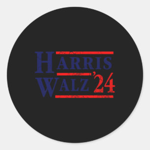 Adesivo Redondo Harris Tim Walz 2024 Partido Democrata Eleitoral