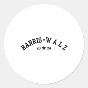 Adesivo Redondo Harris Tim Walz Baseball Font 2024 Eleição