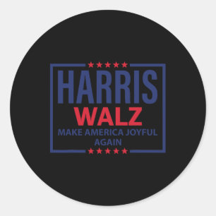 Adesivo Redondo Harris Tim Walz Waltz Torna a América alegre novam