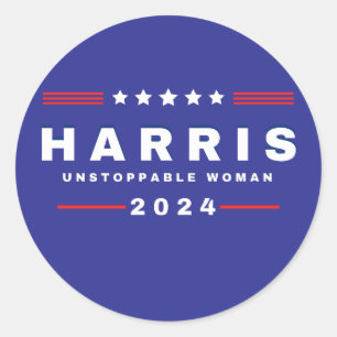 Adesivo Redondo Harris Unstopable Women Eleições 2024