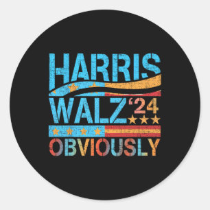 Adesivo Redondo Harris W Obviamente! Harris Waltz 2024 Eleição 1