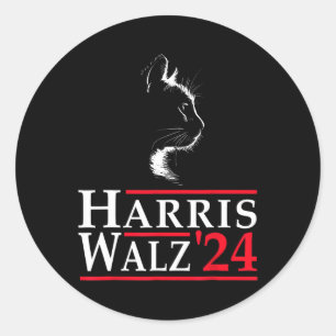 Adesivo Redondo Harris Waltz 2024 Eleição Kamala Harris Tim Waltz