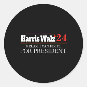 Adesivo Redondo Harris Waltz 2024 Eleição Kamala Harris Tim Waltz