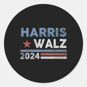 Adesivo Redondo Harris Waltz 2024 Eleição Kamala Harris Tim Waltz